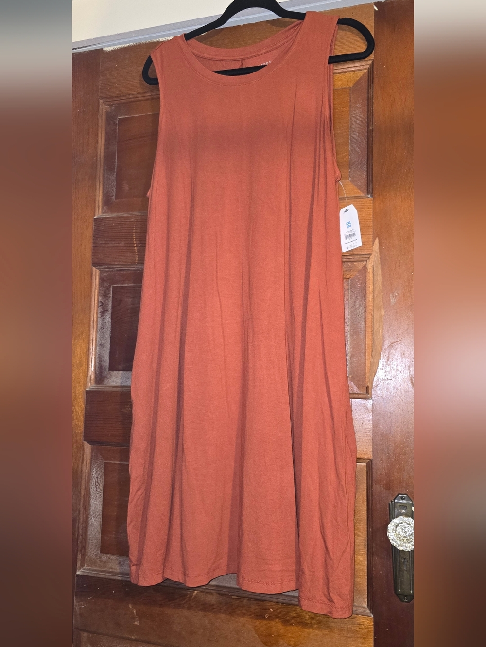 Time and Tru Rust Sleeveless Midi Swing Dress